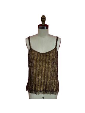 Y2K Je Matadi Beaded Cami Top Fairy Whimsigoth Fringe Evening Party Vintage S